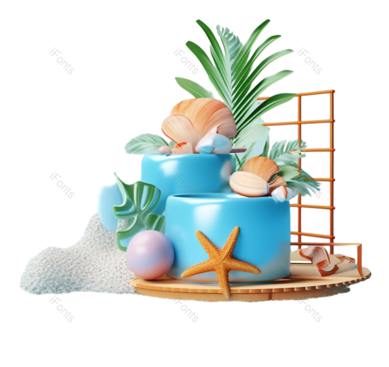 树叶图片,展台元素,度假PNG,夏日免抠素材